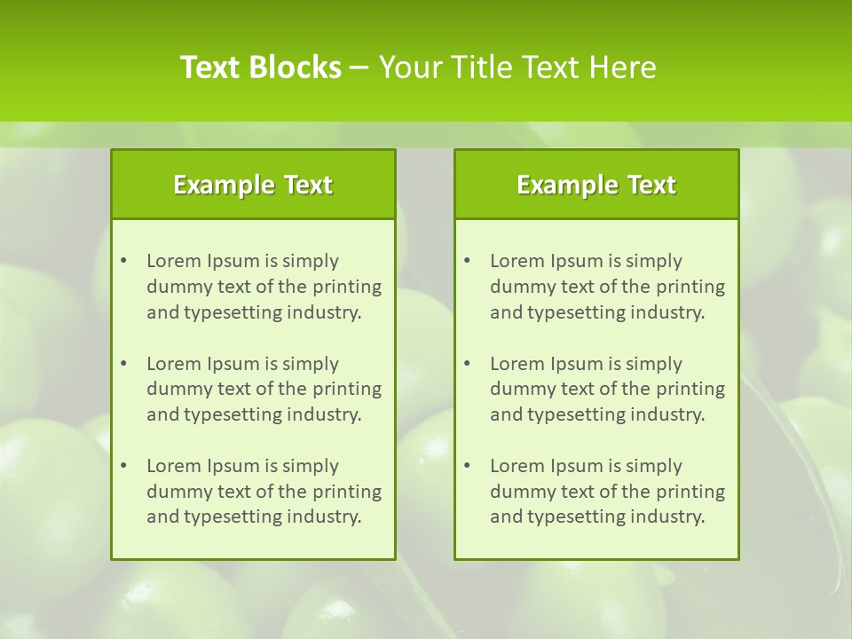 Pea Food Food Ingredient PowerPoint Template