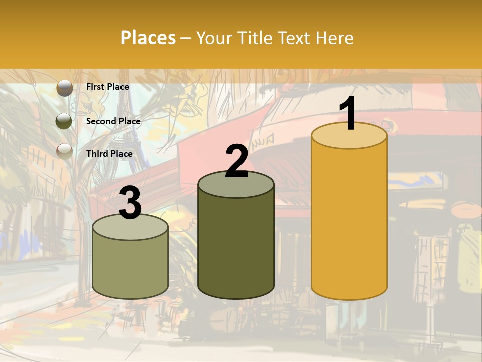 Cityscape Travel Map PowerPoint Template