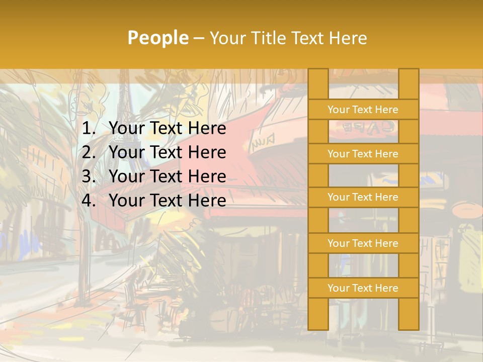 Cityscape Travel Map PowerPoint Template