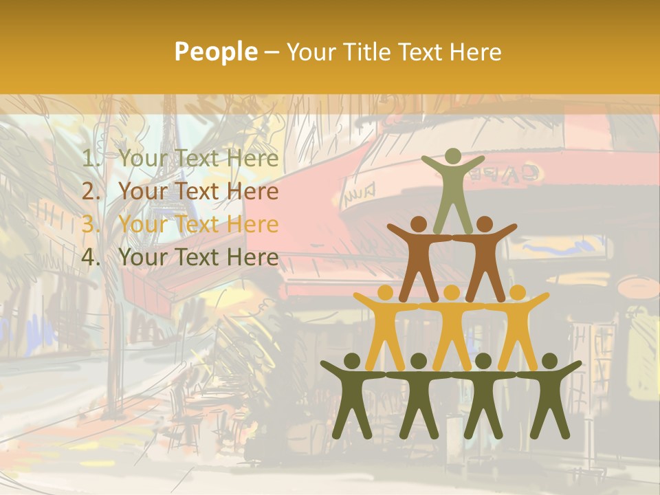 Cityscape Travel Map PowerPoint Template