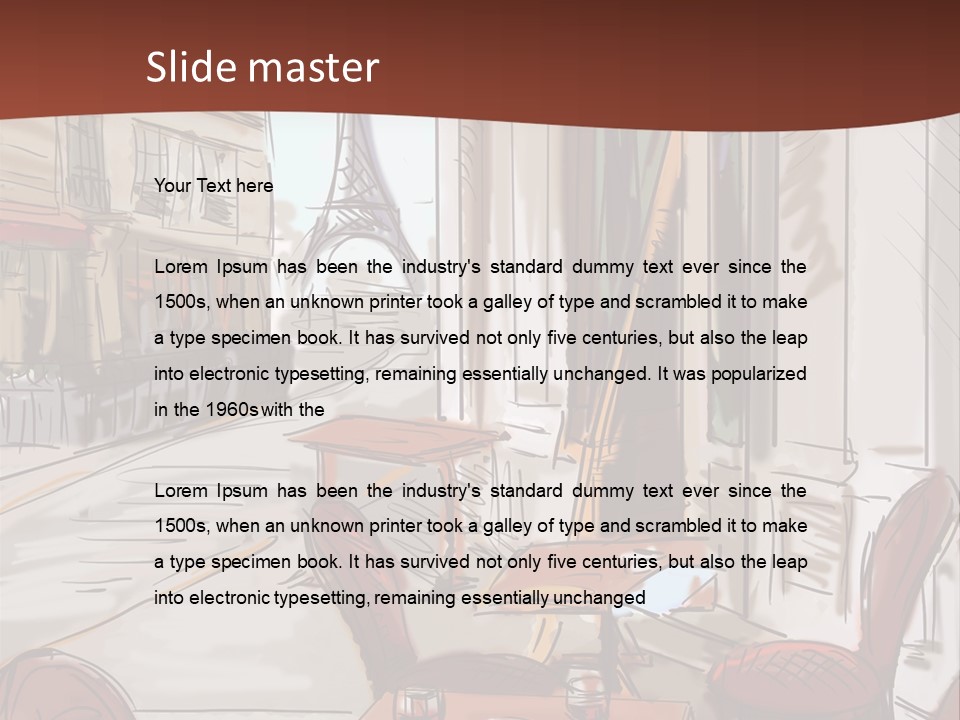 Outline Lantern Paris PowerPoint Template