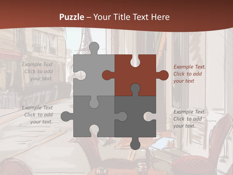 Outline Lantern Paris PowerPoint Template
