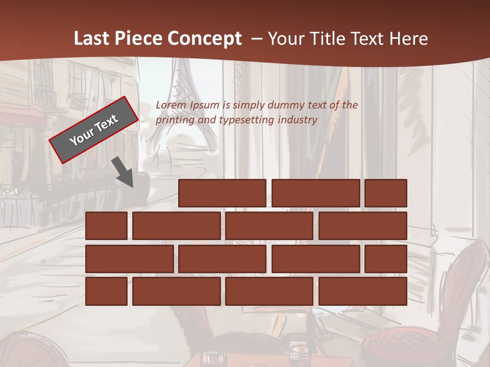 Outline Lantern Paris PowerPoint Template