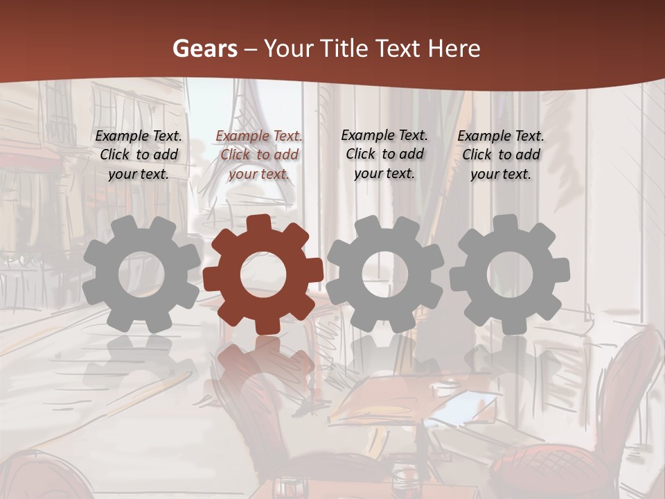 Outline Lantern Paris PowerPoint Template