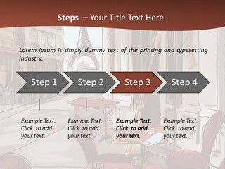 Outline Lantern Paris PowerPoint Template