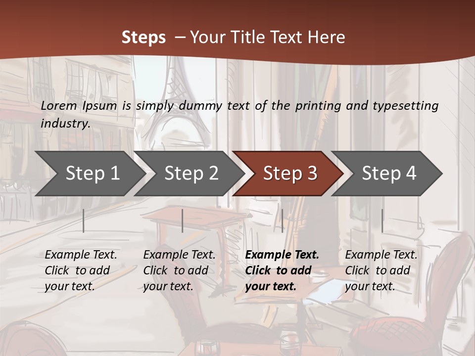 Outline Lantern Paris PowerPoint Template
