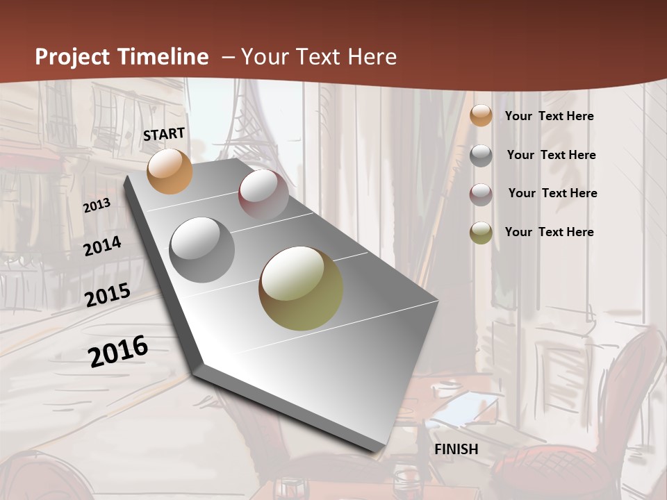 Outline Lantern Paris PowerPoint Template