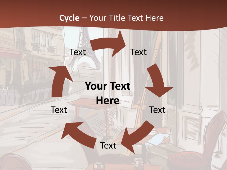 Outline Lantern Paris PowerPoint Template