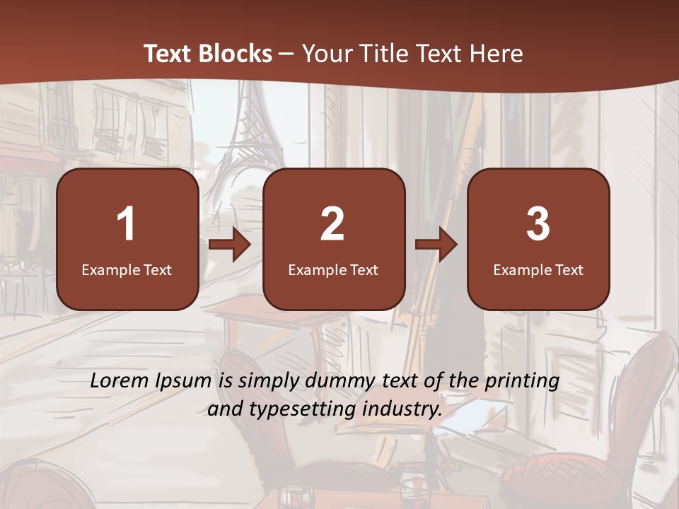 Outline Lantern Paris PowerPoint Template