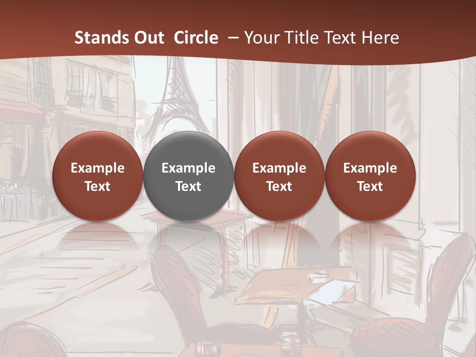Outline Lantern Paris PowerPoint Template