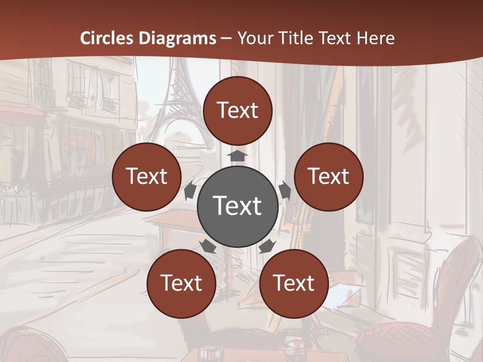 Outline Lantern Paris PowerPoint Template