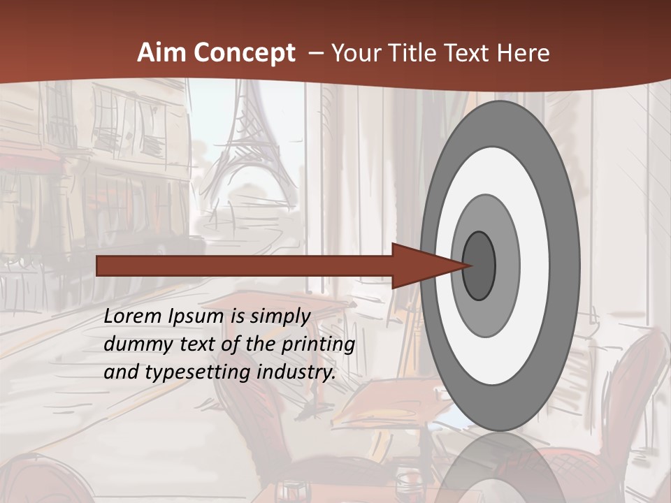 Outline Lantern Paris PowerPoint Template