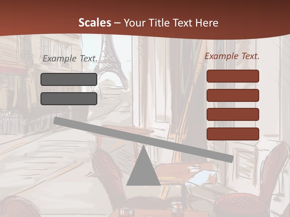 Outline Lantern Paris PowerPoint Template