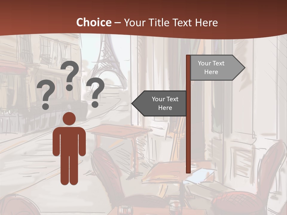 Outline Lantern Paris PowerPoint Template
