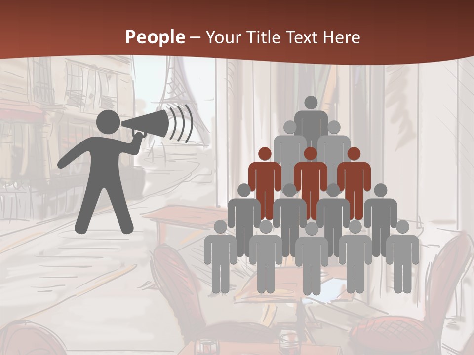 Outline Lantern Paris PowerPoint Template