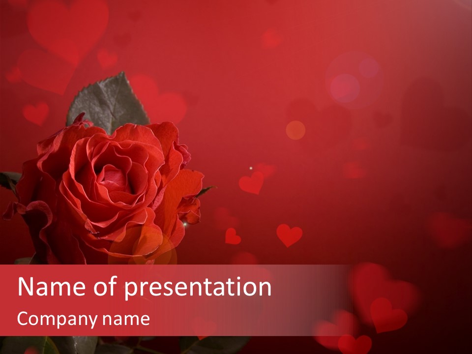 Event Valentine's Flower PowerPoint Template