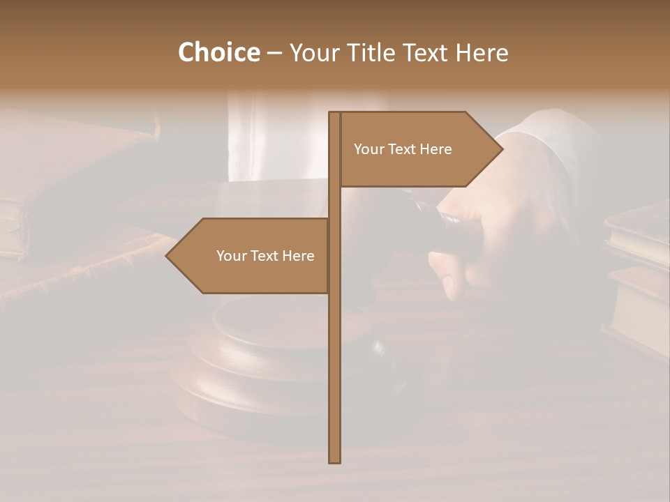 Lawyers Hold Wooden PowerPoint Template