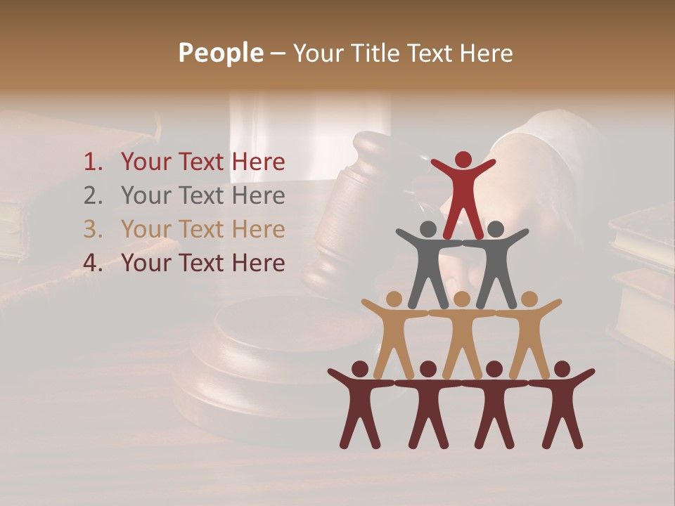 Lawyers Hold Wooden PowerPoint Template