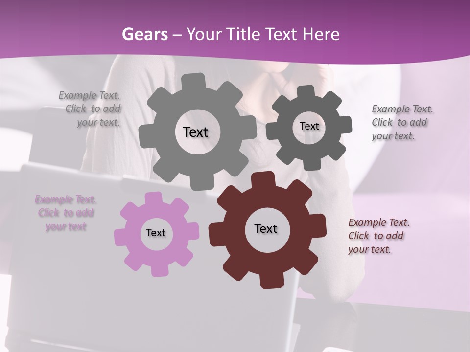 Caucasian Chat Room Smiling PowerPoint Template