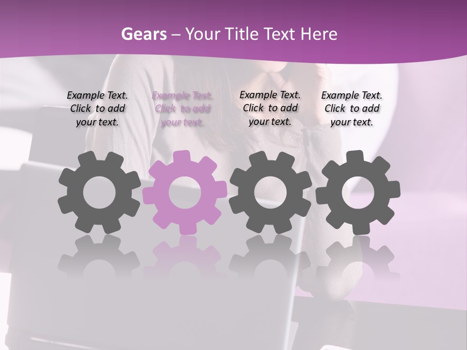 Caucasian Chat Room Smiling PowerPoint Template