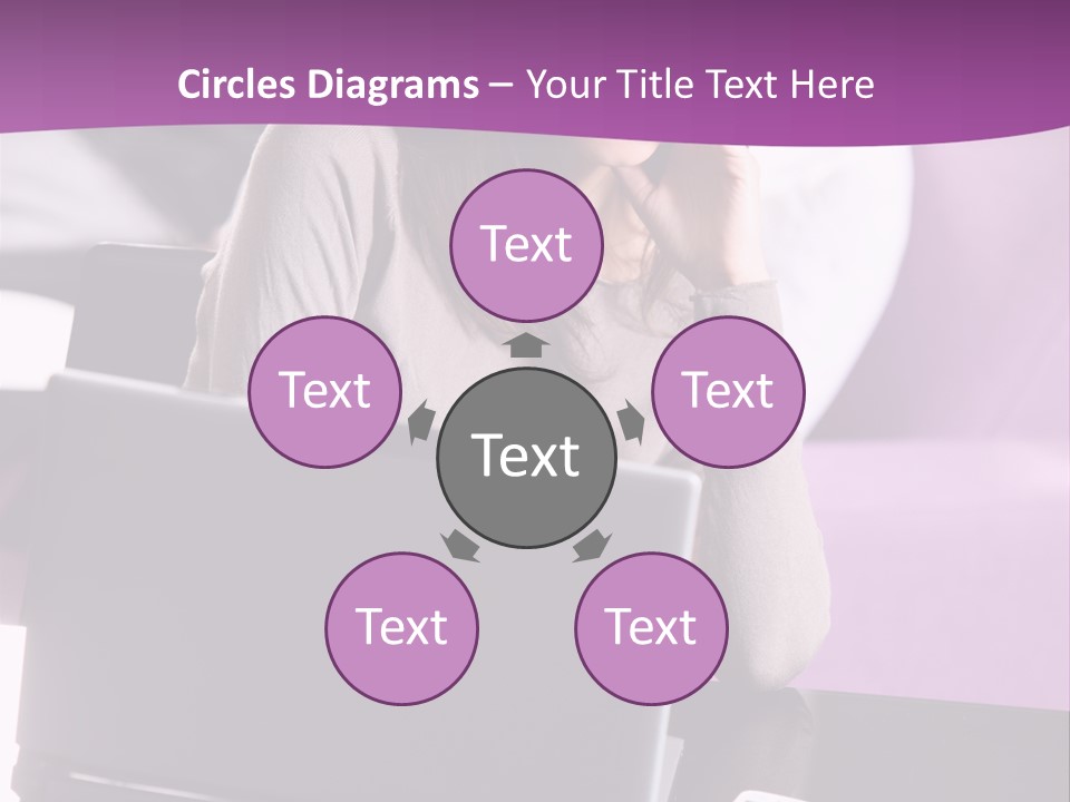 Caucasian Chat Room Smiling PowerPoint Template