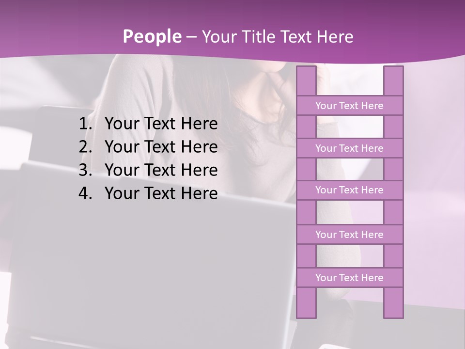 Caucasian Chat Room Smiling PowerPoint Template