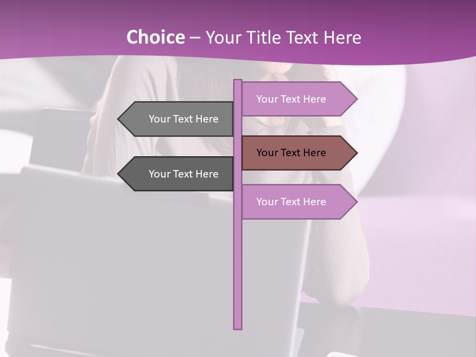 Caucasian Chat Room Smiling PowerPoint Template