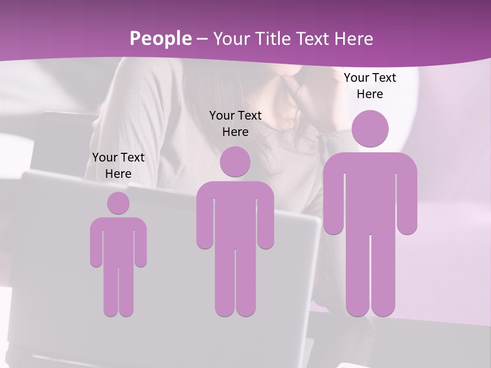 Caucasian Chat Room Smiling PowerPoint Template