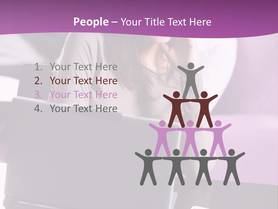 Caucasian Chat Room Smiling PowerPoint Template
