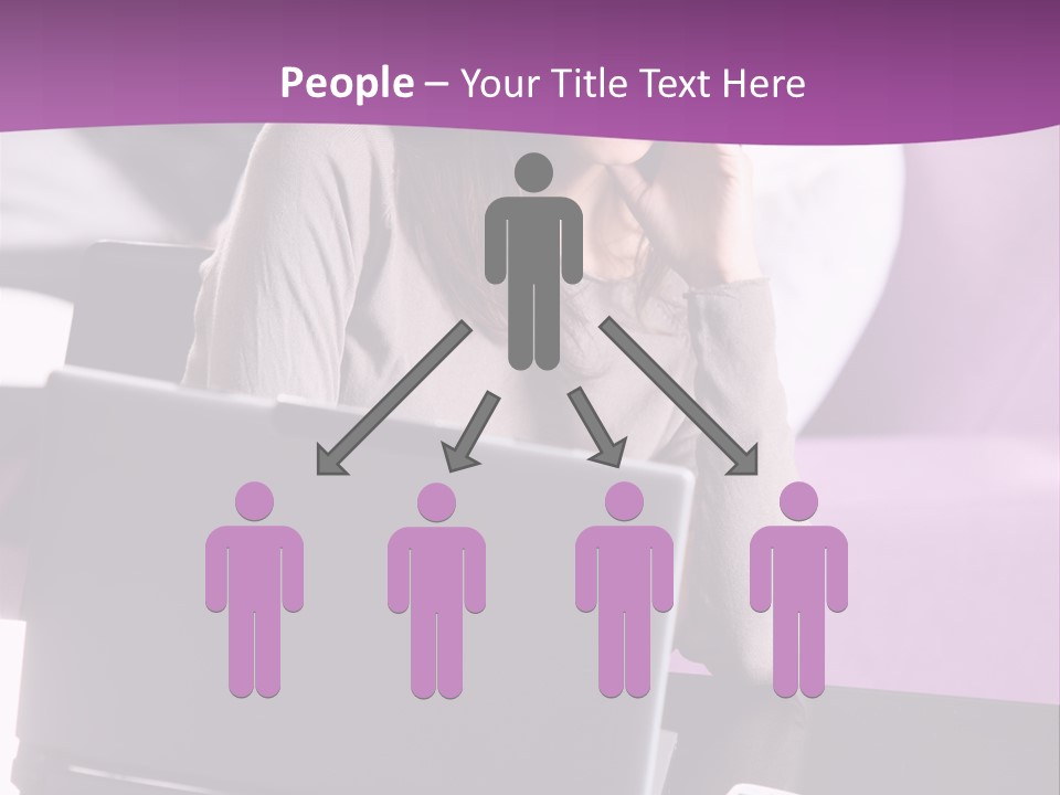 Caucasian Chat Room Smiling PowerPoint Template