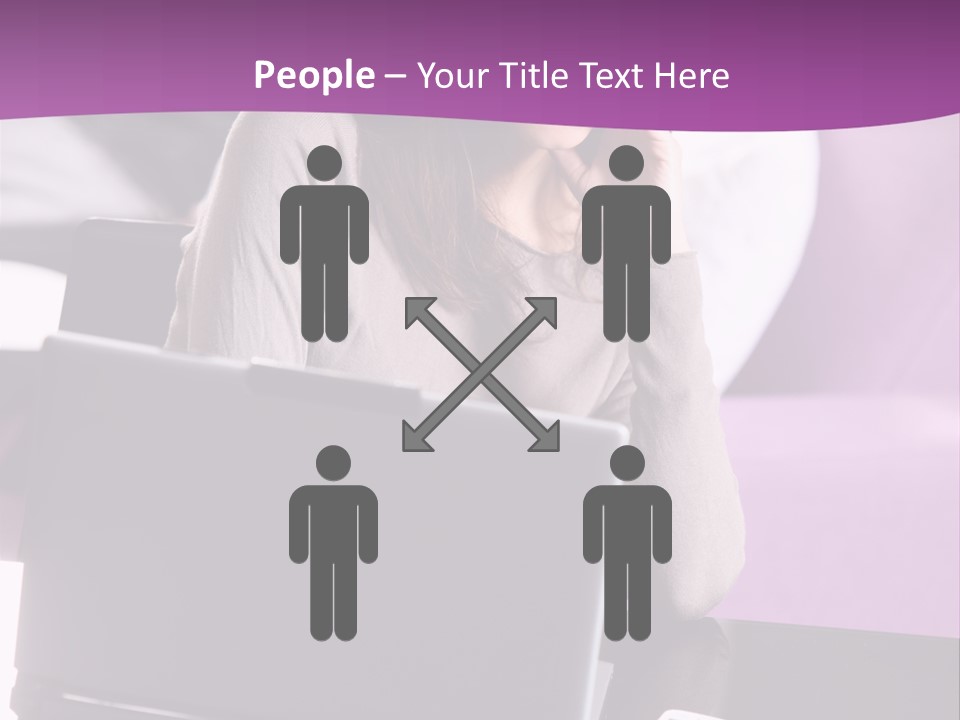 Caucasian Chat Room Smiling PowerPoint Template