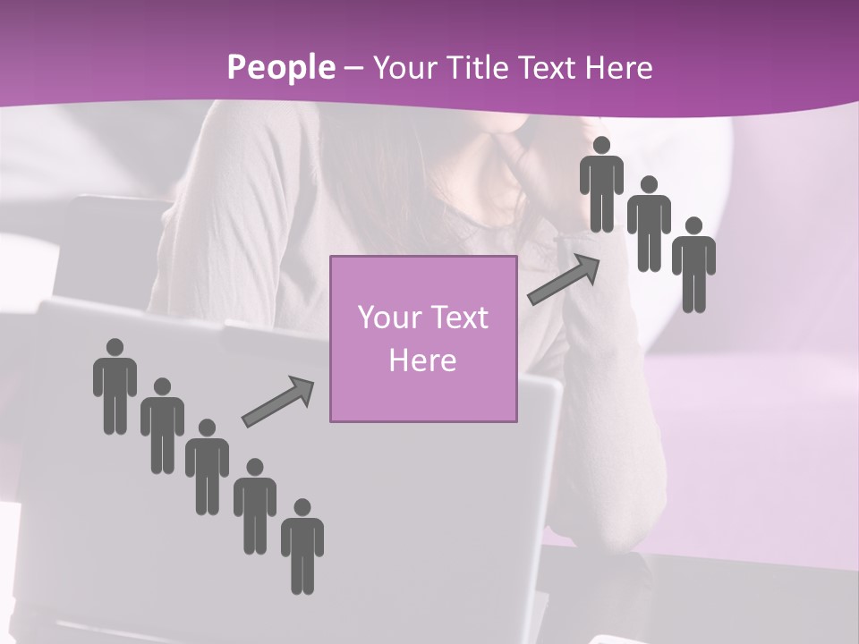 Caucasian Chat Room Smiling PowerPoint Template