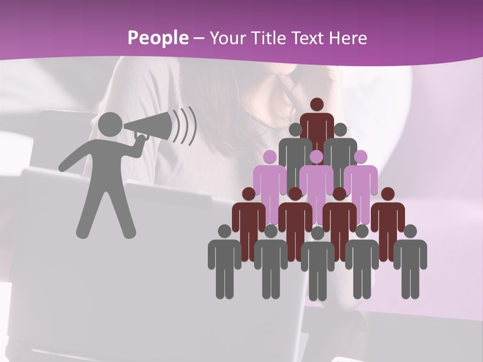 Caucasian Chat Room Smiling PowerPoint Template