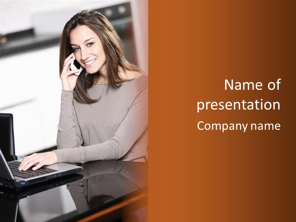 Internet Casual Laptop PowerPoint Template