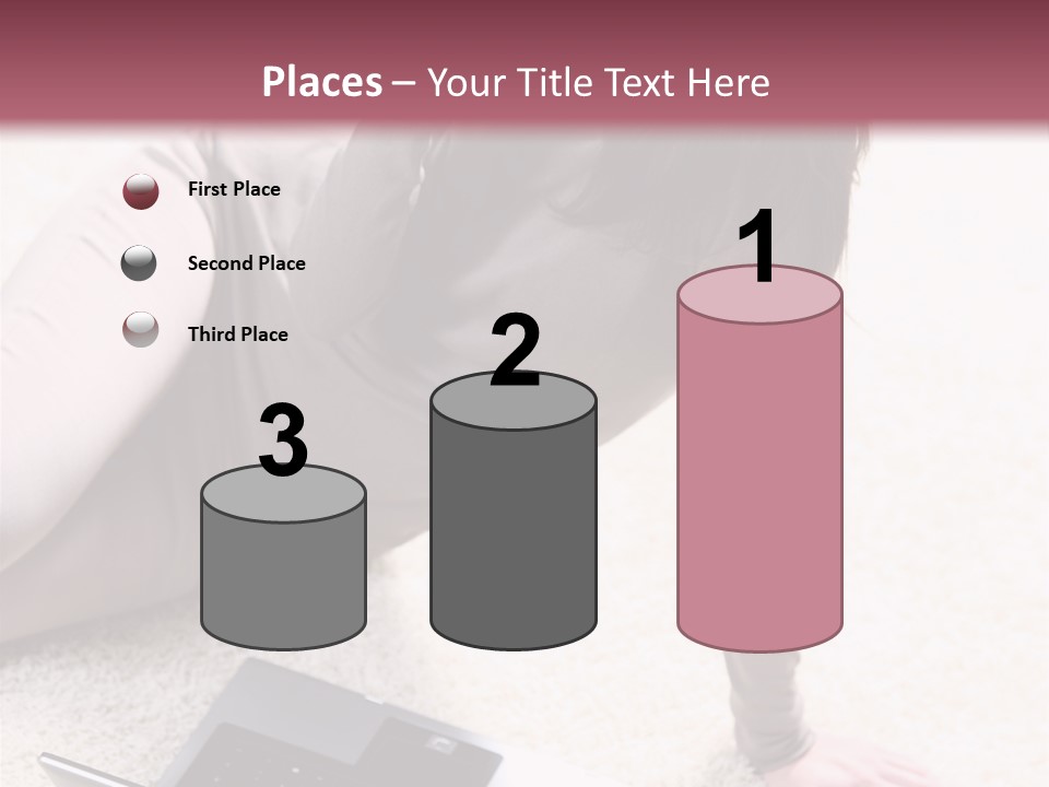 Working Laptop Floor PowerPoint Template