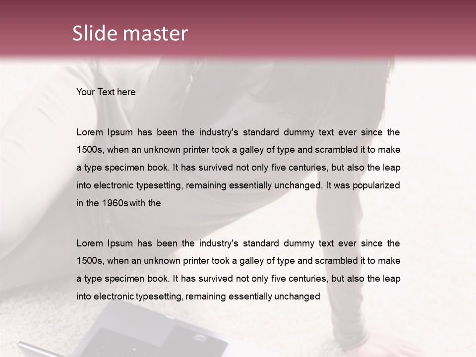 Working Laptop Floor PowerPoint Template