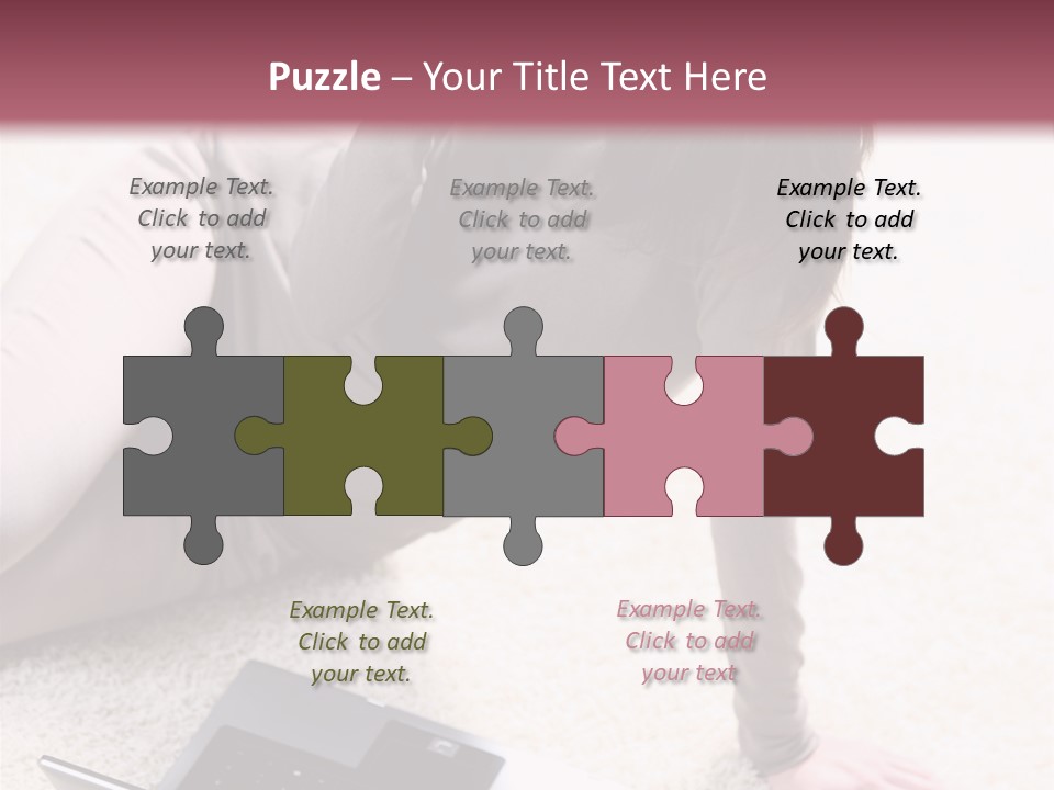 Working Laptop Floor PowerPoint Template