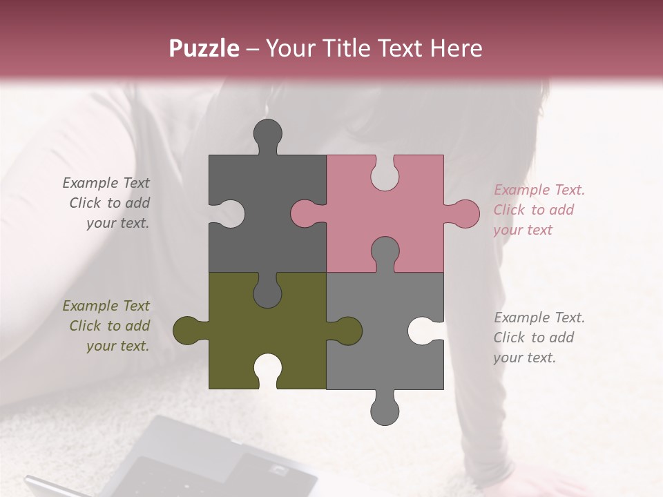 Working Laptop Floor PowerPoint Template