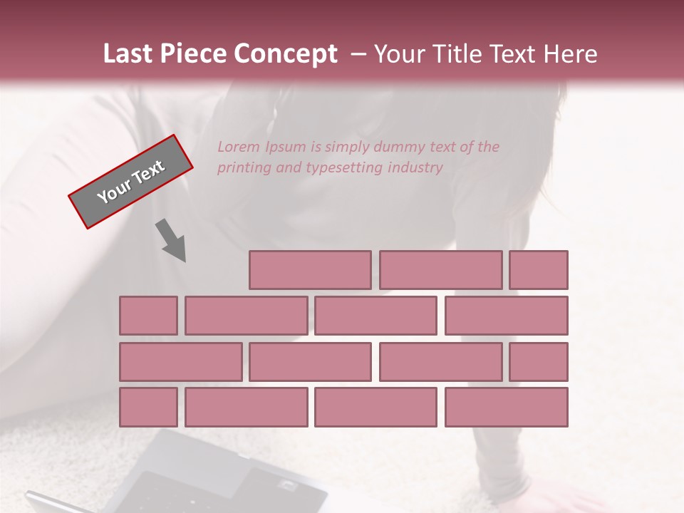 Working Laptop Floor PowerPoint Template