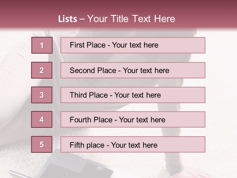 Working Laptop Floor PowerPoint Template