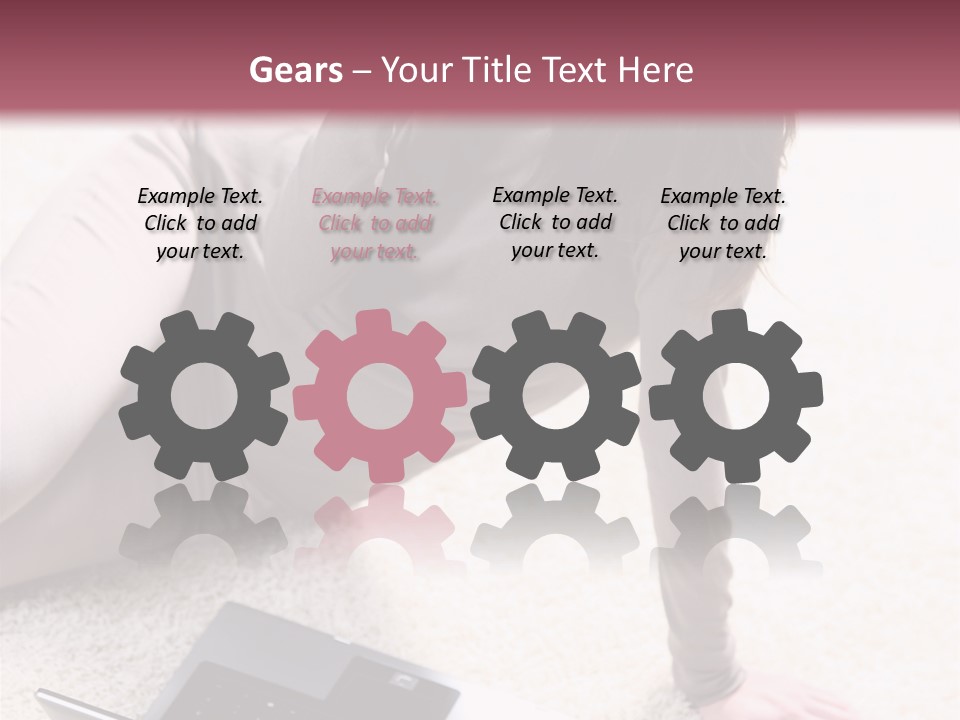 Working Laptop Floor PowerPoint Template