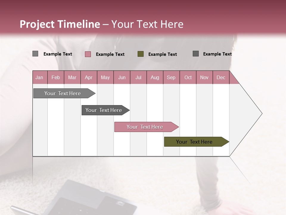 Working Laptop Floor PowerPoint Template
