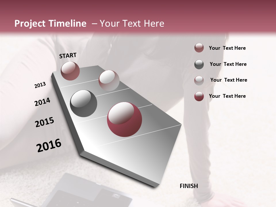 Working Laptop Floor PowerPoint Template