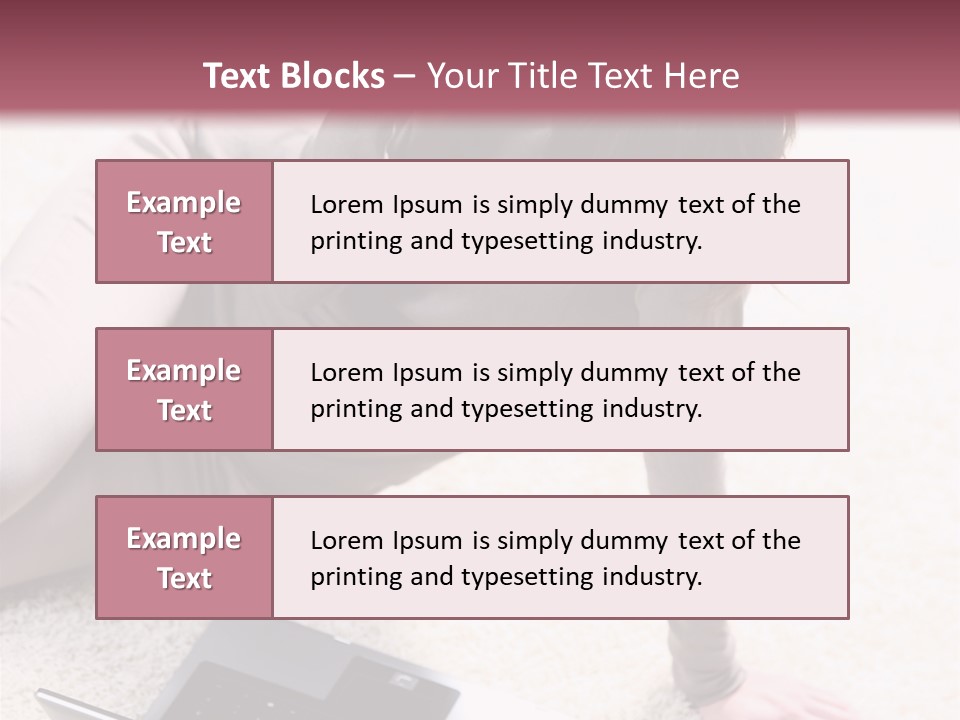Working Laptop Floor PowerPoint Template