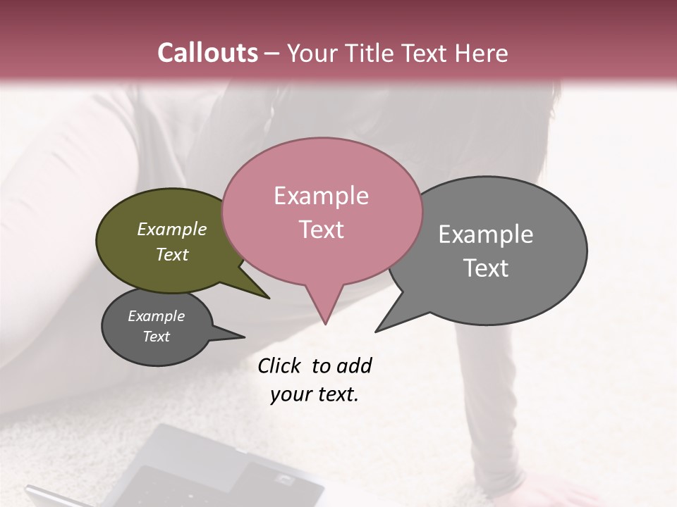 Working Laptop Floor PowerPoint Template