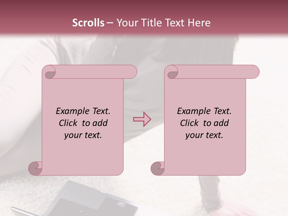 Working Laptop Floor PowerPoint Template