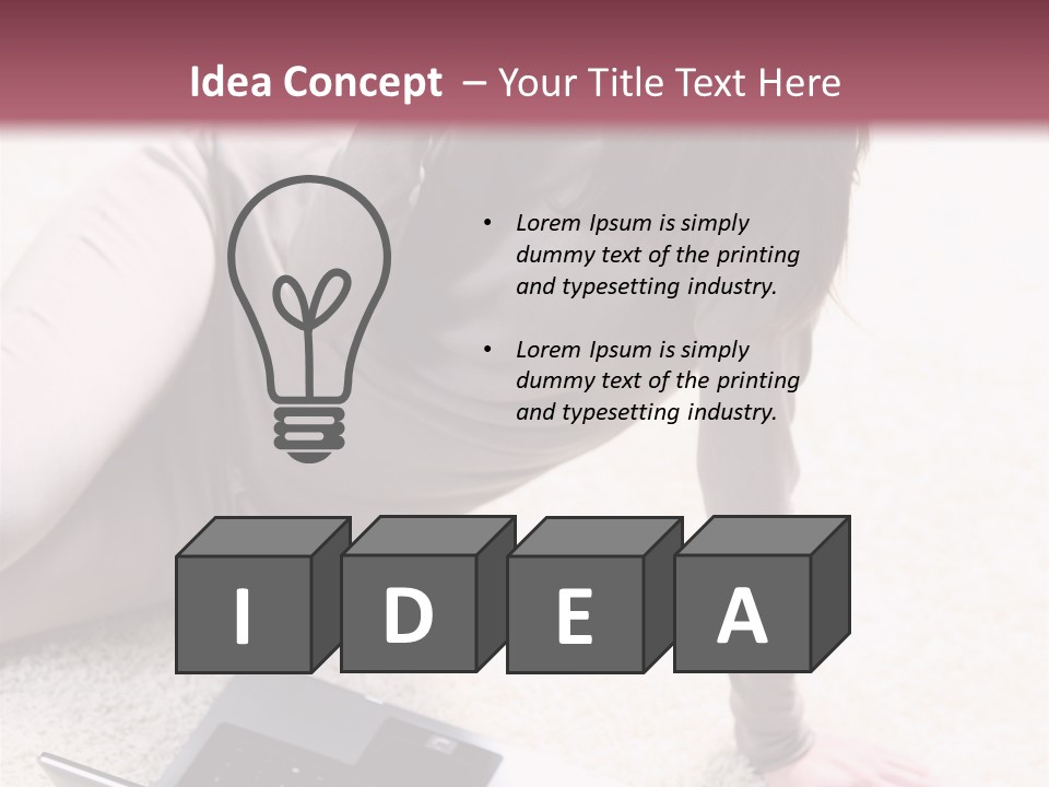 Working Laptop Floor PowerPoint Template