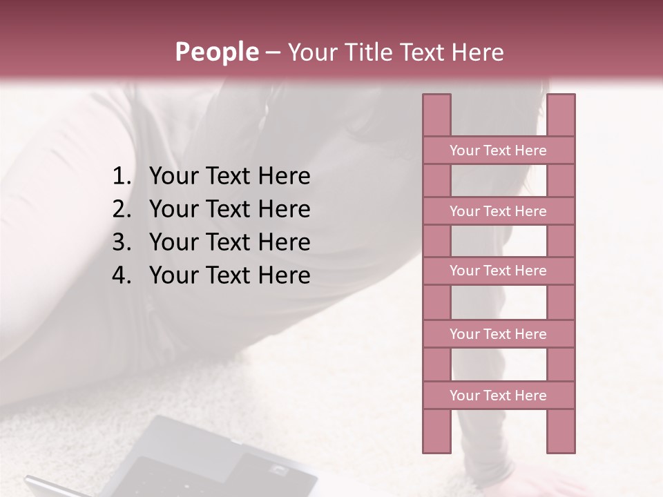 Working Laptop Floor PowerPoint Template