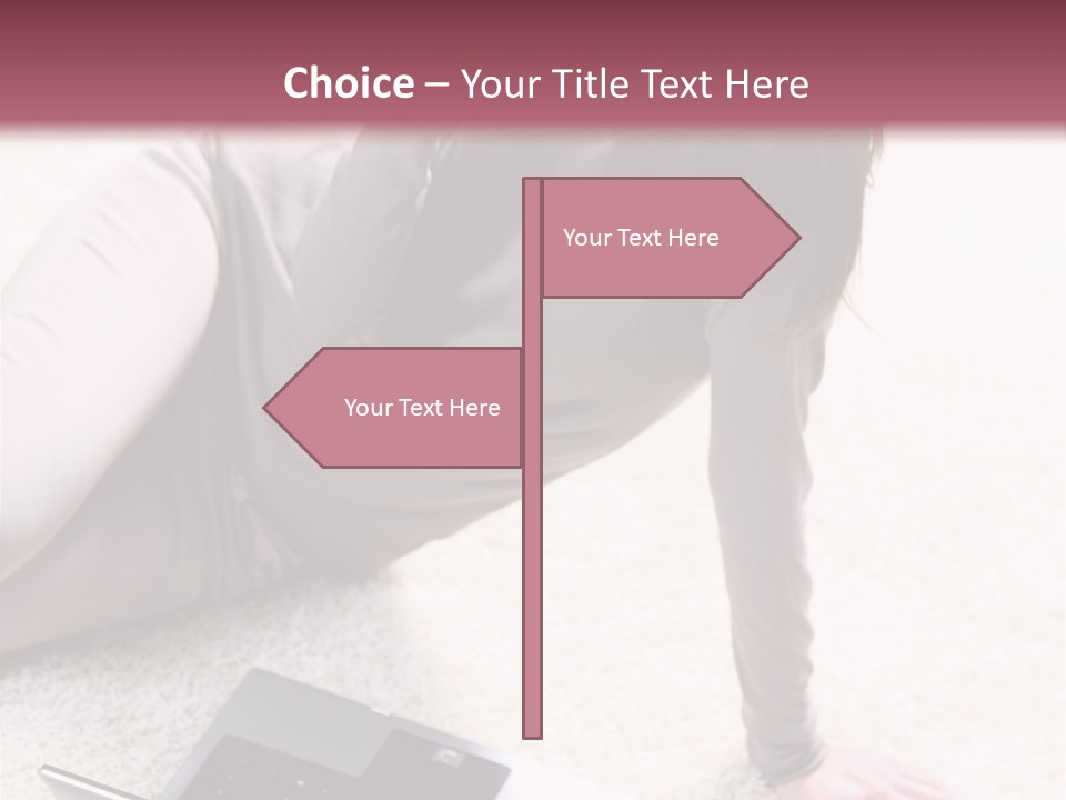 Working Laptop Floor PowerPoint Template
