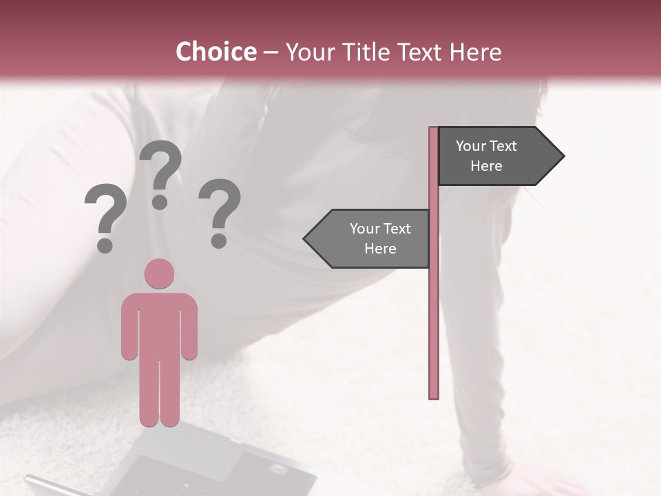 Working Laptop Floor PowerPoint Template